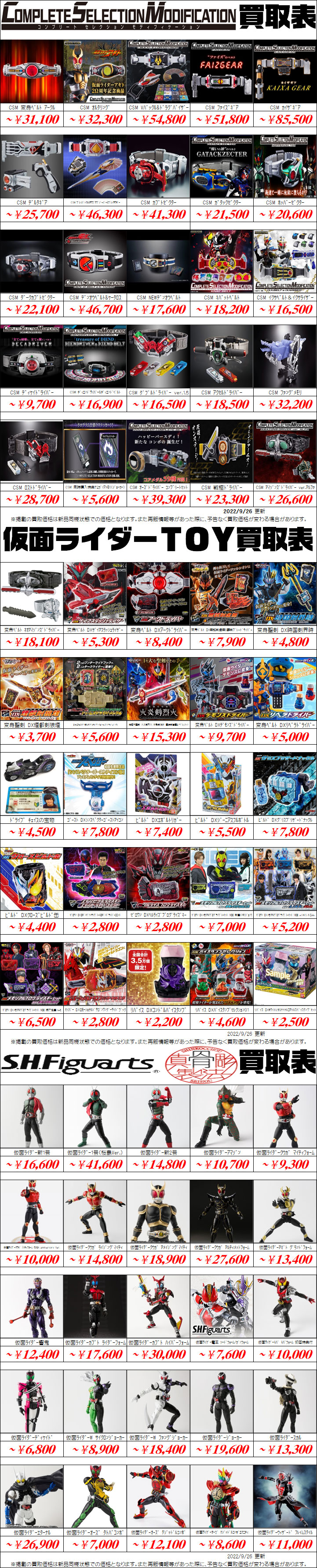 仮面ライダーのおもちゃ高価買取中 買取なら千葉鑑定団東金店